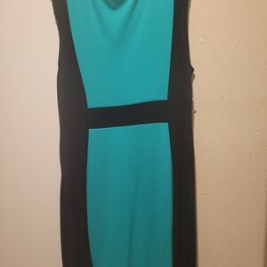 INC International Concepts Black and Teal Midi Dress